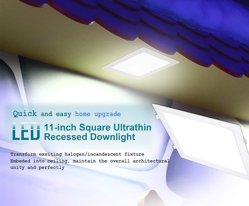 24w Flat Led Panel Light, 11-inch Ultra-thin Led Rec...