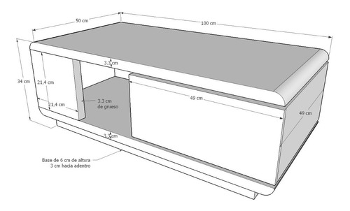 Imagen 2 de 3 de Mesa De Centro Cajón Giratorio Poliuretano Ref: Rumba