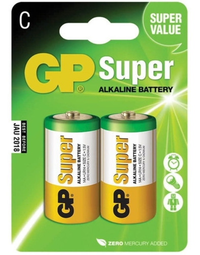 Pilha Alcalina C Média 1.5v C/ 2un Gp Batteries