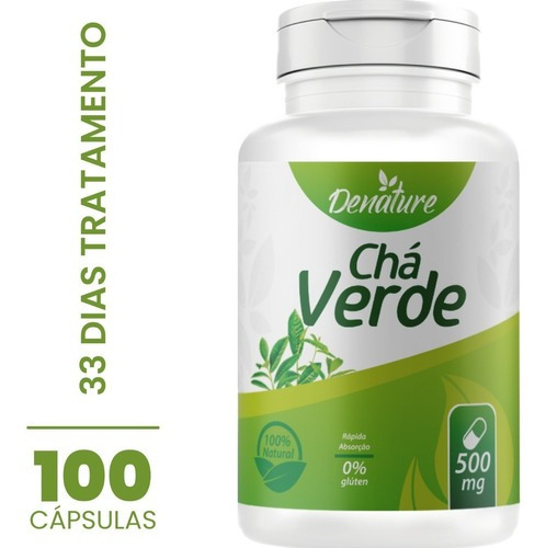 Suplemento Em Cápsulas Denature Encapsulados Chá Verde Emagrcedor Natural 500mg 100 Vitaminas E Minerais Sabor Natural Em Pote De 200g Un