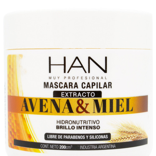 Imagen 2 de 3 de Han Avena Y Miel Mascara Capilar Nutrición Reparadora 200gr