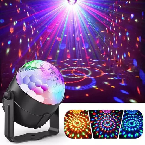 Mini Esfera Led Rgb Audio Rítmica Para Fiesta Seisa L-12