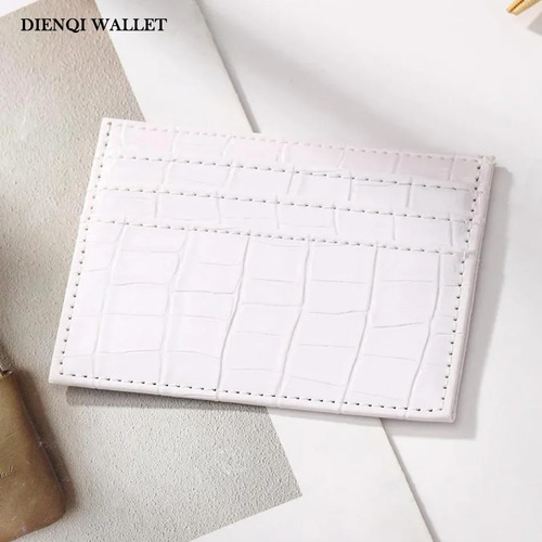Cartera Delgada Con Tarjetero De Cocodrilo Para Mujer
