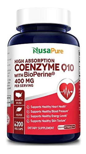 Suplemento De Coenzima Q10, Enzima Antioxidante Coq-10,