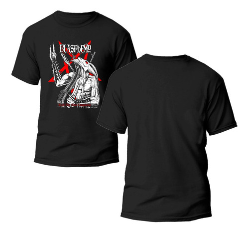 Playera Negra Estampado Blasphemy 100% Algodón