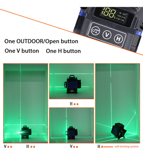 Herramienta Multifuncional 4d, 16 Líneas, Láser, 3°, Autoniv