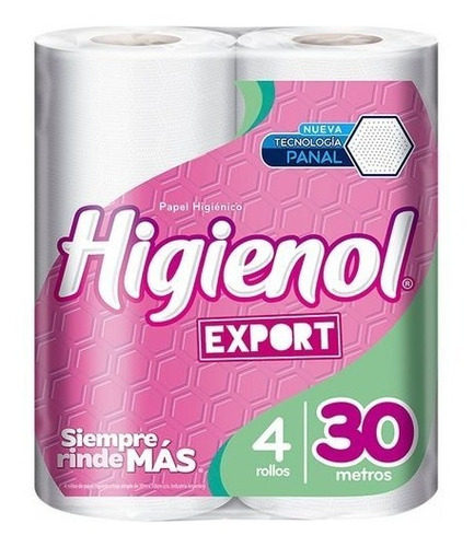 Imagen 3 de 3 de Papel Higiénico higienol Export Panal 4 Rollos X 30 Mts