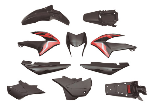 Kit De Plasticos Completo Honda Xr150l Negro Mtc