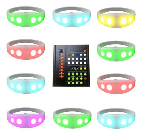 500 Pulseras Led Audiorítmicas + 4 Super Led + Control Dmx 