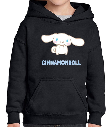 Buzo Canguro Hoodie Negro Cinnamoroll Hello Kitty- Unisex