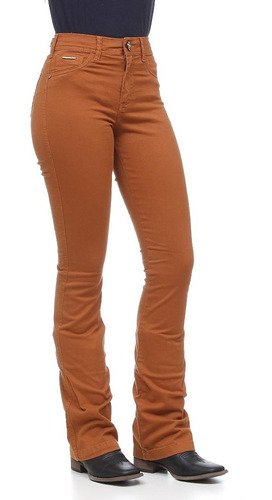 Calça Boot Cut Feminina Terracota Buphallos 24397