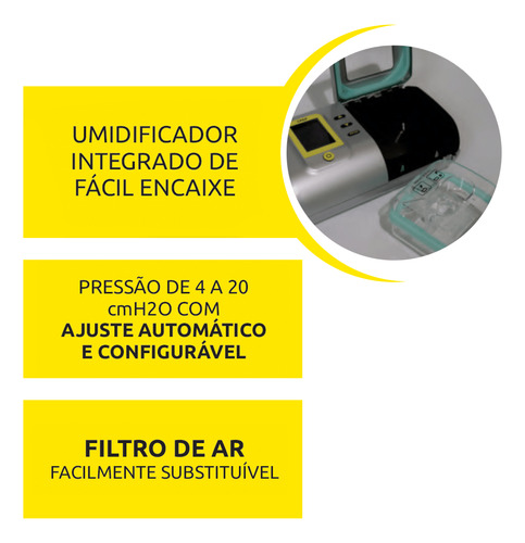 Cpap Automático Oxyair Cmos Drake C/ Filtro E Umidificador