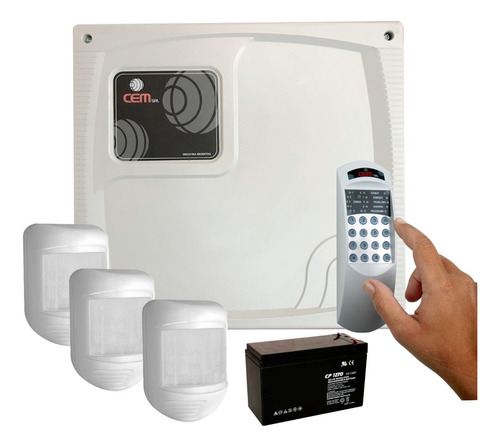 Kit Alarma 5 Zonas Cableada Con Teclado +3 Sensor + Batería