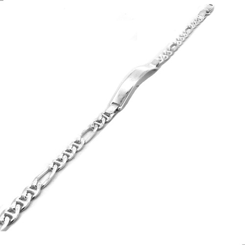 Esclava Pulsera Plata .925 Placa Lisa Hombre Mujer Agálea Color GUCCI Diámetro 0 " Largo 18