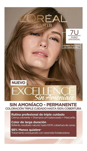 Tinta L'oréal Excellence Sin Amoníaco N° 7 U Rubio