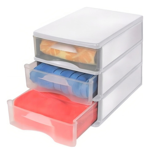Gaveteiro Organizador Multiuso 3 Gavetas 35x25x29 Cm Branco