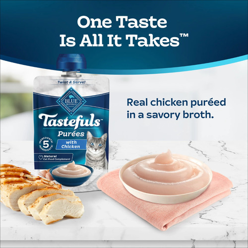 3 Pack Blue Buffalo Tasteful Puree De Pollo Para Gato 85g