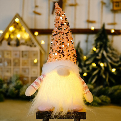 Sq A Lote 3 Muñeco Navideño Gnomo Duende Con Luz Led Mayoreo