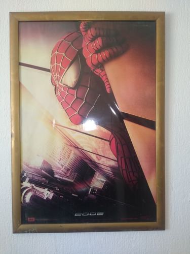 Poster Spiderman Torres Gemelas Original Enmarcado Cristal