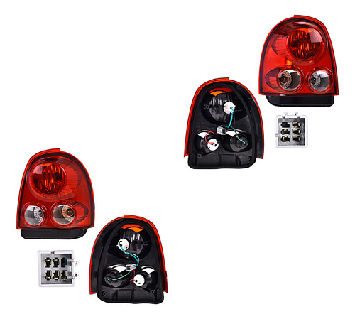 Par Juego Calaveras Chev Chevy C2 2004 - 2008 3 Puertas Qwe