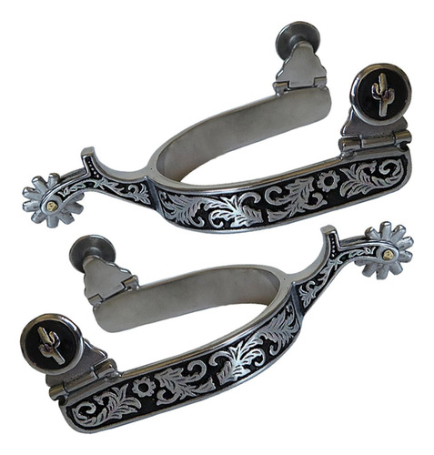 2 Uds., Espuelas Para Montar A Caballo, Botas Argent Negro