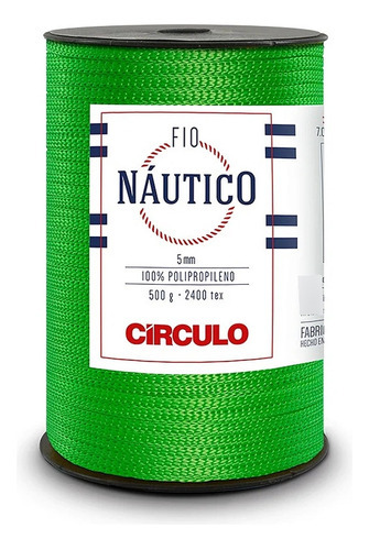 Cordão Fio Náutico 5mm Círculo Polipropileno Crochê Tricô Cor Verde Neon - 5247