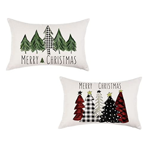 Fundas De Almohada De Navidad De 12x20 Pulgadas, Juego ...