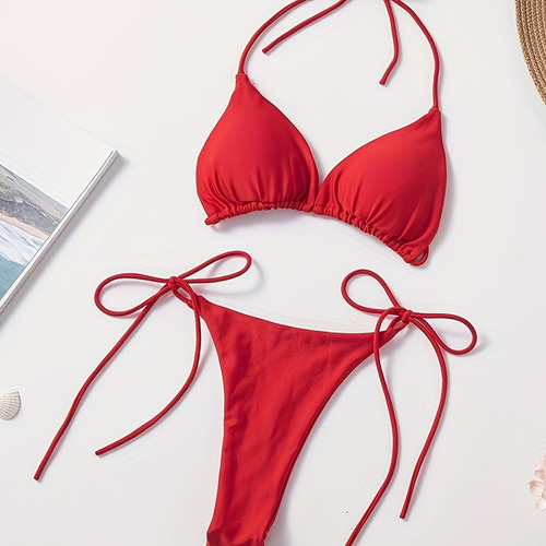 Conjunto De Bikini De Para Mujer, Sujetador Halter