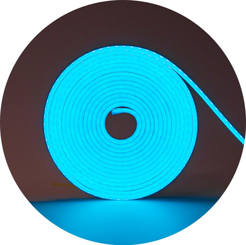 Mangueira Led 5 Metros Fita Neon Flexível Silicone 12v Vlx Luz Azul-bebê 110v/220v