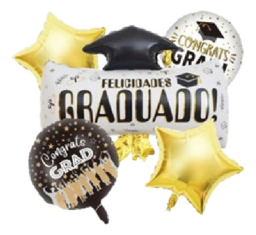 Set De Globos Metalizados De Grado Graduacion