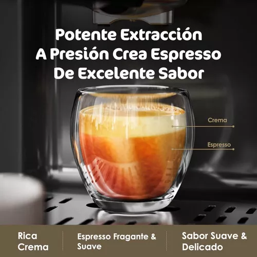 Máquina de Café Espresso y Capuchino 20 Bar, Compatible con Café Molido/Cápsulas,  con Tubo Espumador de Vapor para Leche, Capuchino y Café con Leche para el  hogar barista : : Hogar y