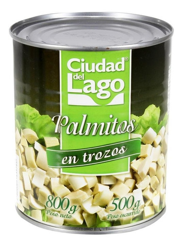 Palmitos En Trozos Ciudad Del Lago Lata 800 Gr