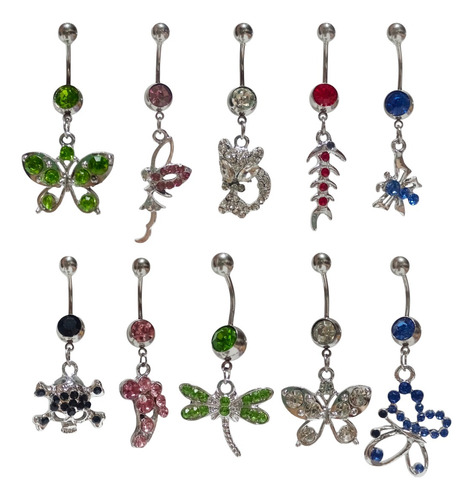 Piercings Aros De Ombligo Colgantes Pescado Rojo