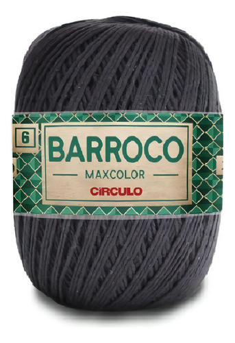 Barbante Barroco Maxcolor 6 Fios 200gr Linha Crochê Colorida Cor Cinza Ônix-8323