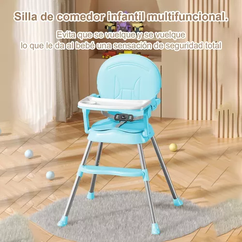  Asiento elevador para niños pequeños para mesa de comedor, silla  plegable portátil con marco de aluminio, cojín de punto suave y altura y  bandeja ajustables, fácil de limpiar (rosa) : Bebés