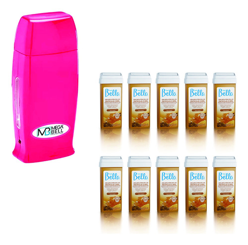 Kit Rollon Pink + 10 Refil Propólis E Mel - Mega Bell