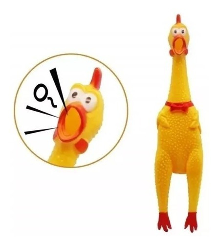 Pollo De Goma Chillon - Juguete Para Mascotas 40cm 