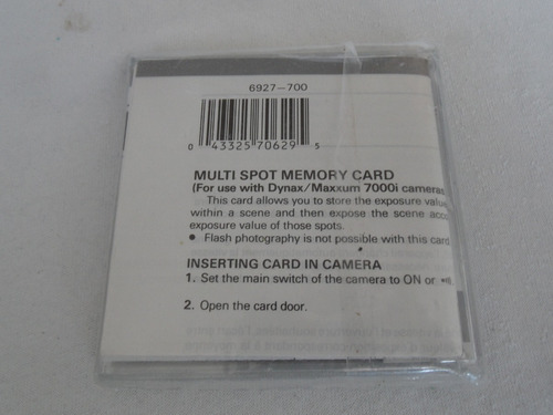 Minolta Multi Spot Memory Card Para Dynax / Maxxum 7000i