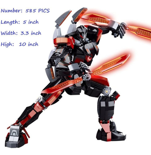Bloques De Construcción Jcpuct Black Tech Mecha Robot Con Bl