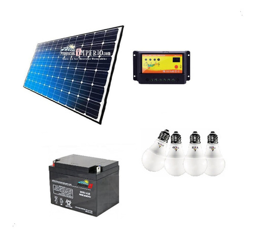 Imagen 1 de 10 de Kit Panel Batería Controlador Led (componentes Planta Solar)
