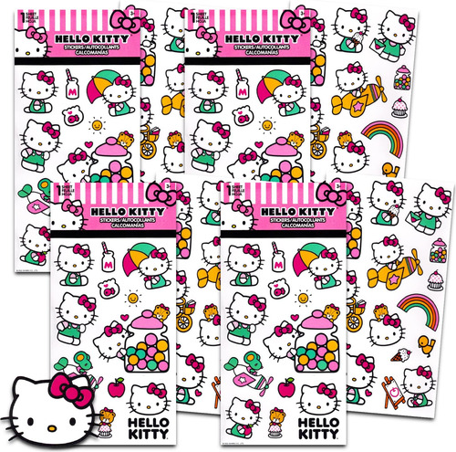Paquete De 8 Pegatinas De Hello Kitty ~ 100 Pegatinas De Hel