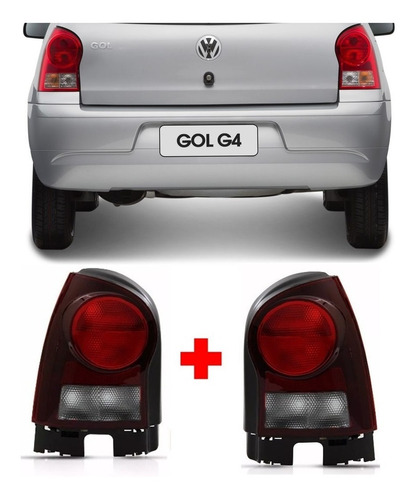 Par Lanterna Traseira Gol Power G4 2006 2007 A 2014 Fume