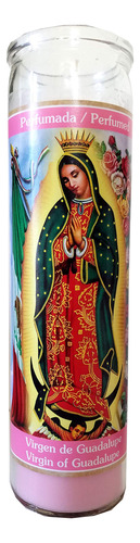 Virgen Guadalupe Vela Devocional Rosa Perfumada