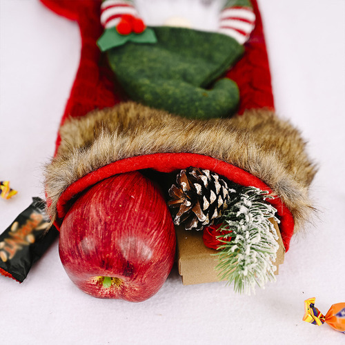 Calcetín Navideño Verde Para Muñecas Sin Rostro