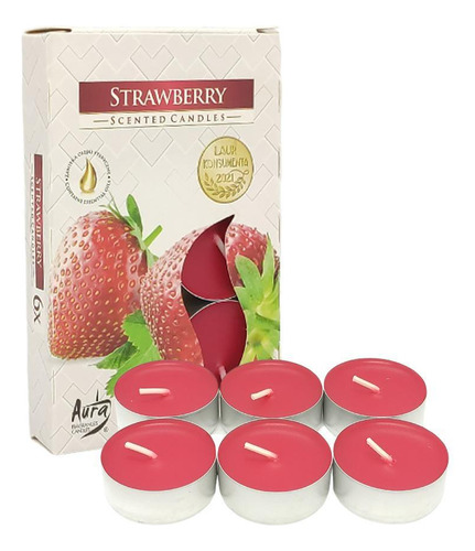 Vela Aromática Com 6 Unidades - Strawberry