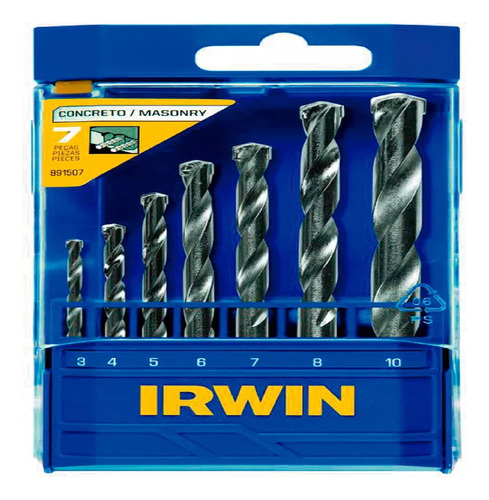 Juego Broca Concreto 7 Pcs 3 A 10 Irwin