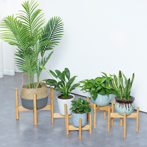 Imagen 2 de 9 de Estante De Madera De Bambú Para Plantas.