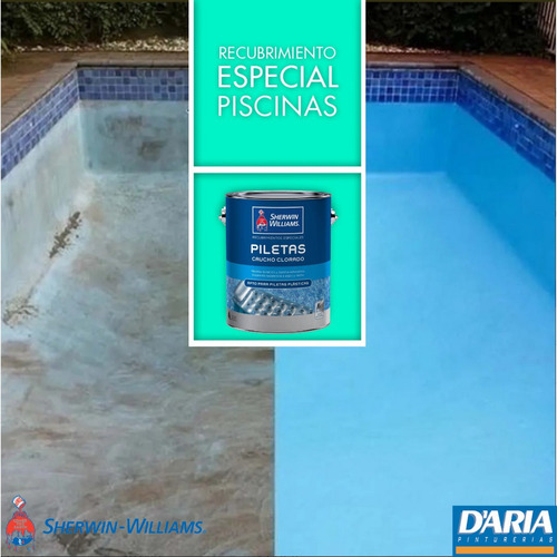 Pintura Para Piletas De Fibra Sherwin Caucho 4 Lts Azul