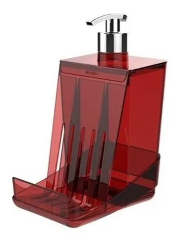 Dispensador Detergente Dispenser Esponja Smart S - Crippa Cor Vermelho