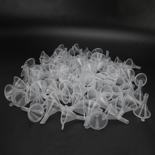 Funil De Plástico Transparente Pequeno, 100 Peças De Corda